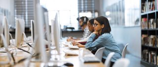 Students working in computer lab