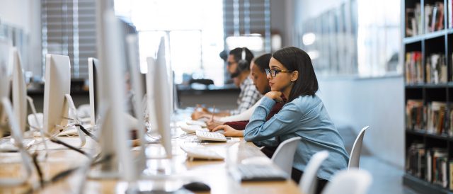 Students working in computer lab