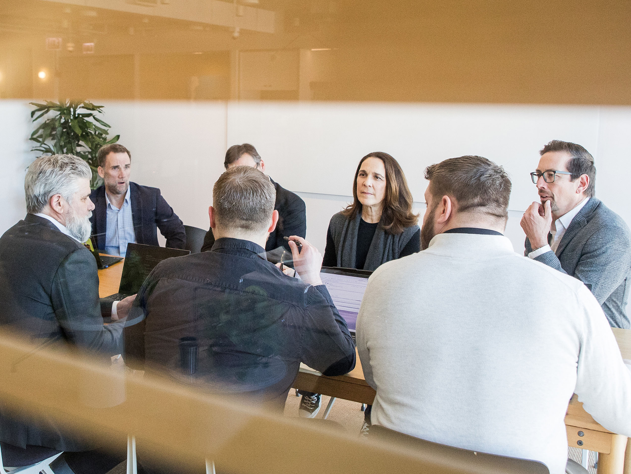 Team in an office during a meeting