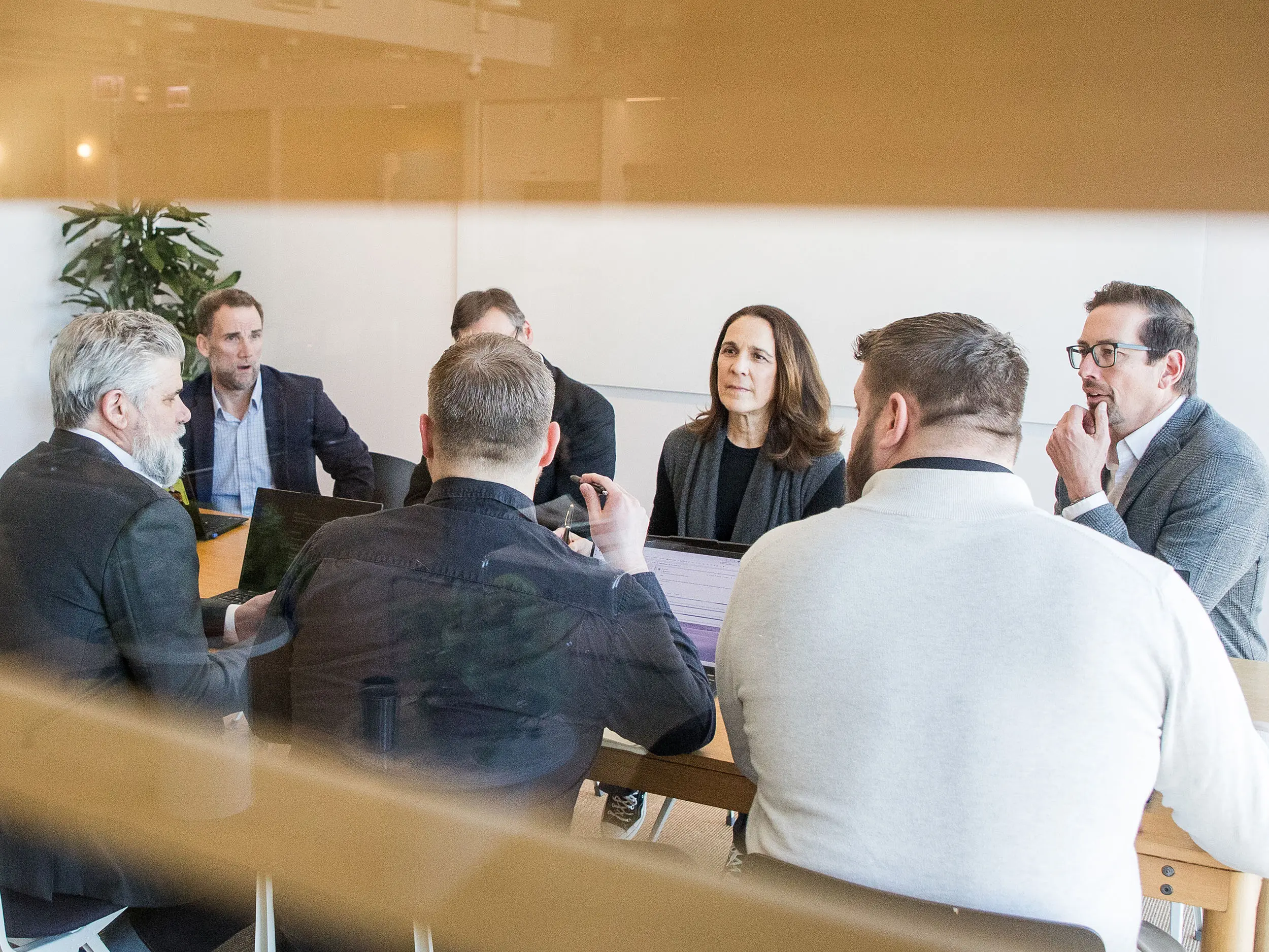 Team in an office during a meeting