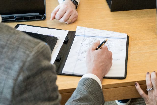 Person taking notes